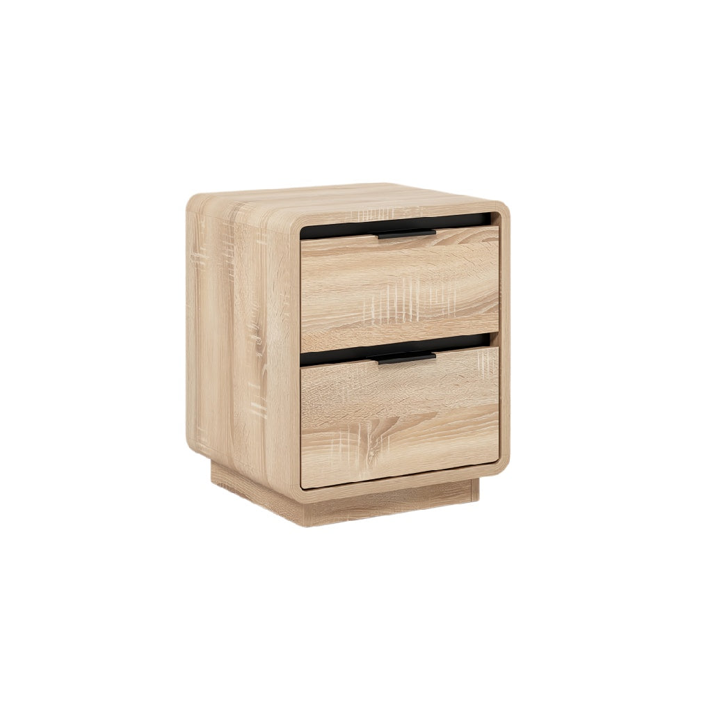 Modern Wooden Nightstand with Two Drawers