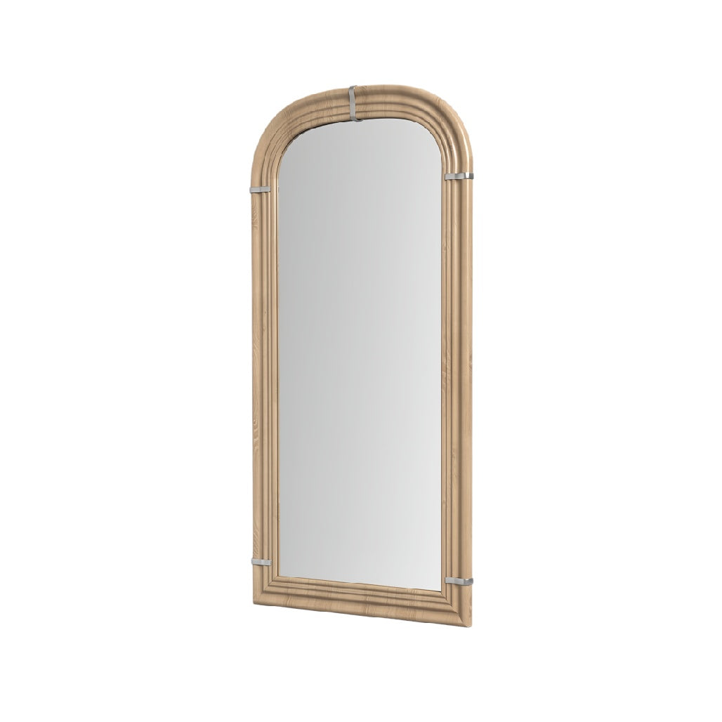 Arched Bamboo Frame Wall Mirror - Elegant Home Décor Accent